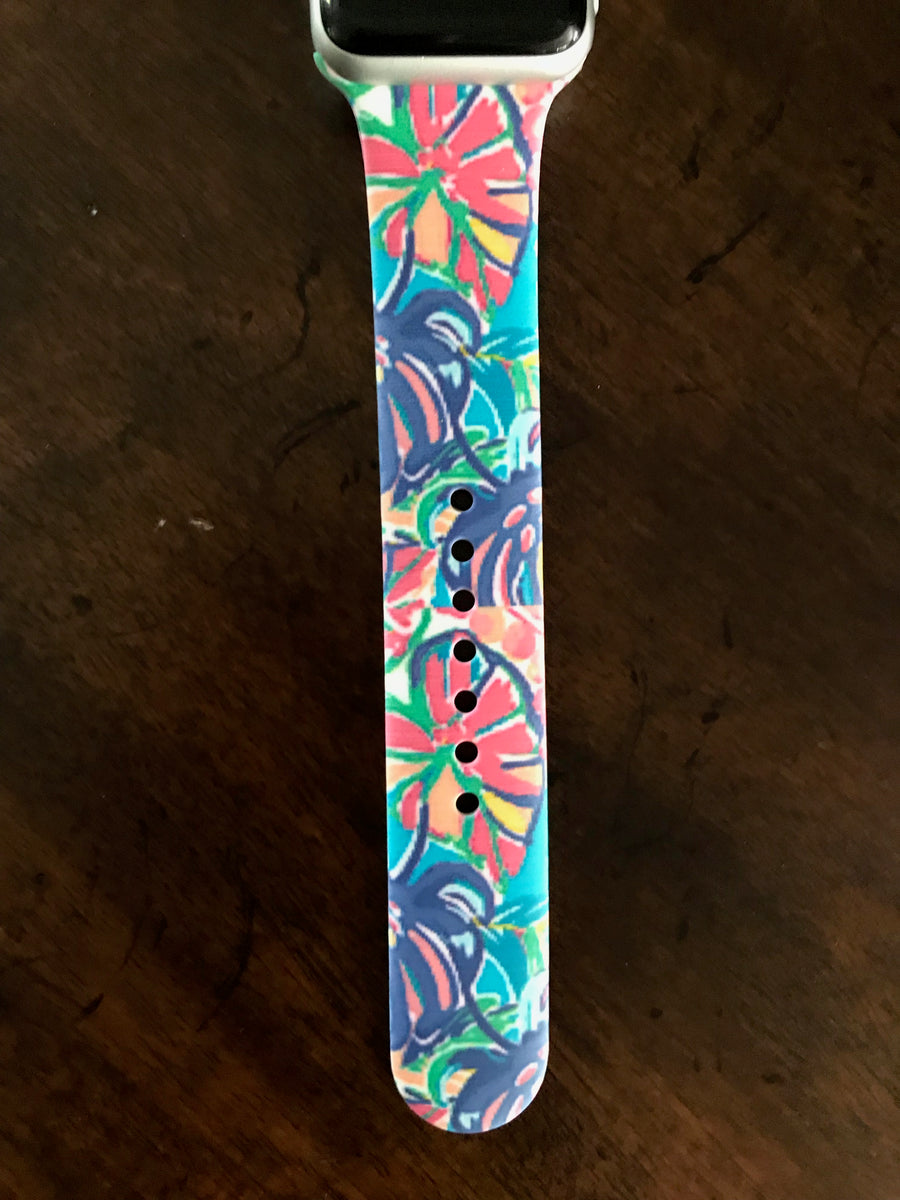 Personalized Band for Apple Watch Preppy Stripe Nude Vegan 