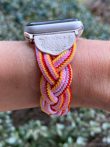 White Multi Braided Solo Loop Band for Apple Watch