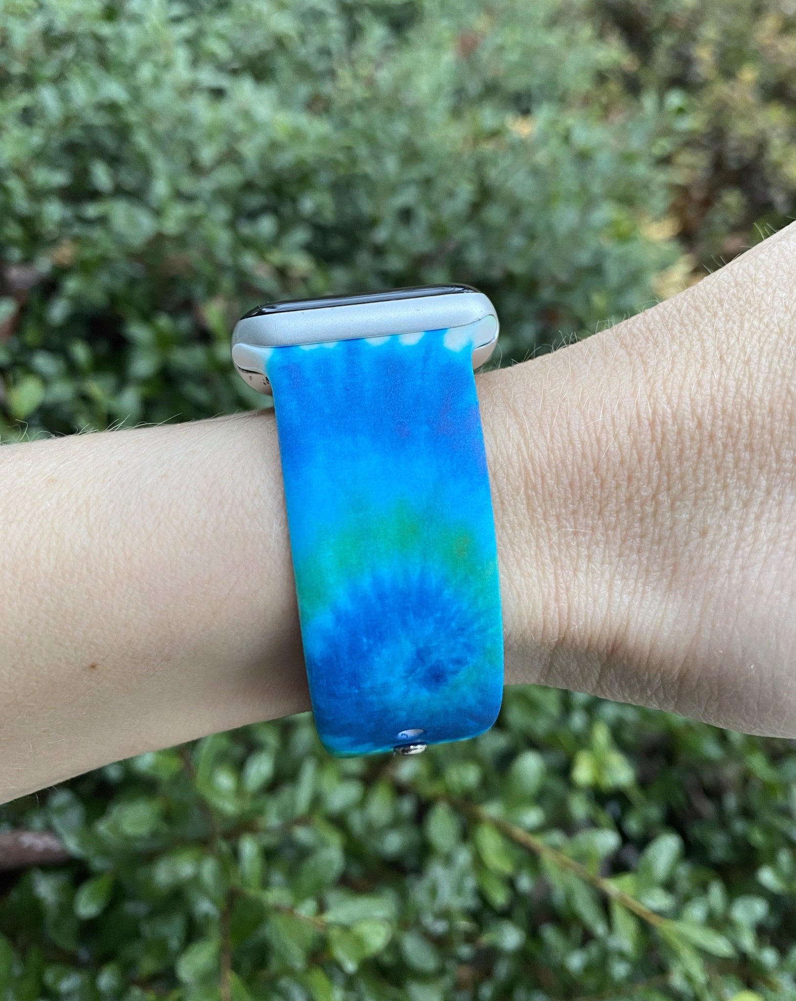 Blue & Green Tie Dye Silicone Band for Apple Watch