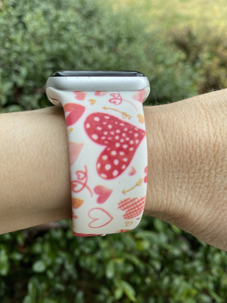 Valentine's Day Hearts Silicone Band for Apple Watch
