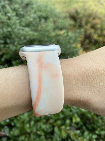 Peach Marble Silicone Band for Apple Watch