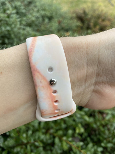 Peach Marble Silicone Band for Apple Watch