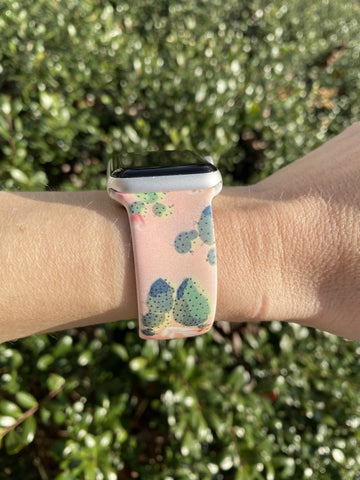 Pink Cactus Silicone Band for Apple Watch