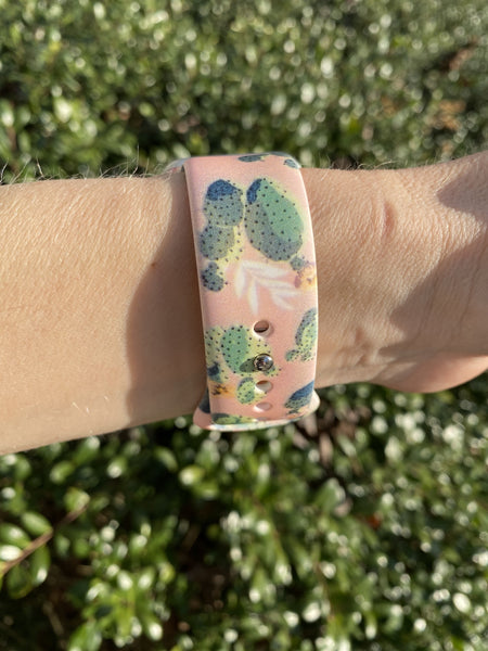 Pink Cactus Silicone Band for Apple Watch
