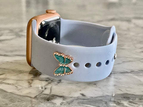 Teal Butterfly Stud for Apple Watch Sport Bands
