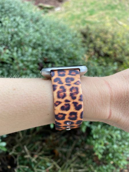Large Cheetah Print Silicone Band for Fitbit Versa