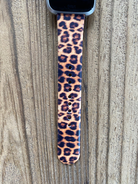 Large Cheetah Print Silicone Band for Fitbit Versa