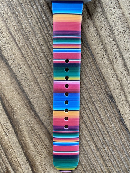 Serape Stripe Silicone Band for Apple Watch