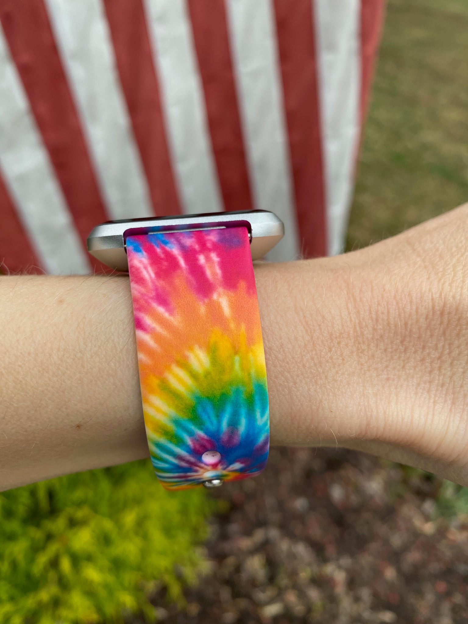 Blue Swirl Tie Dye Silicone Band for Fitbit Versa