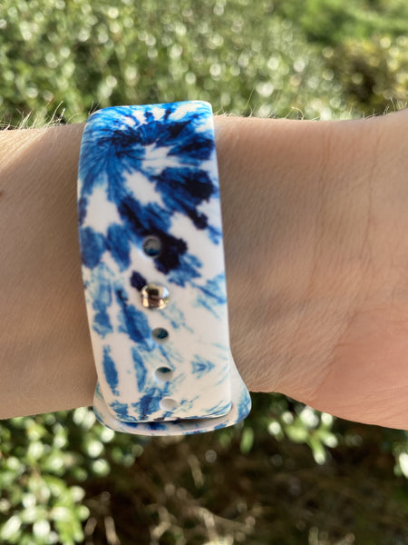 Blue & White Tie Dye Silicone Band for Apple Watch