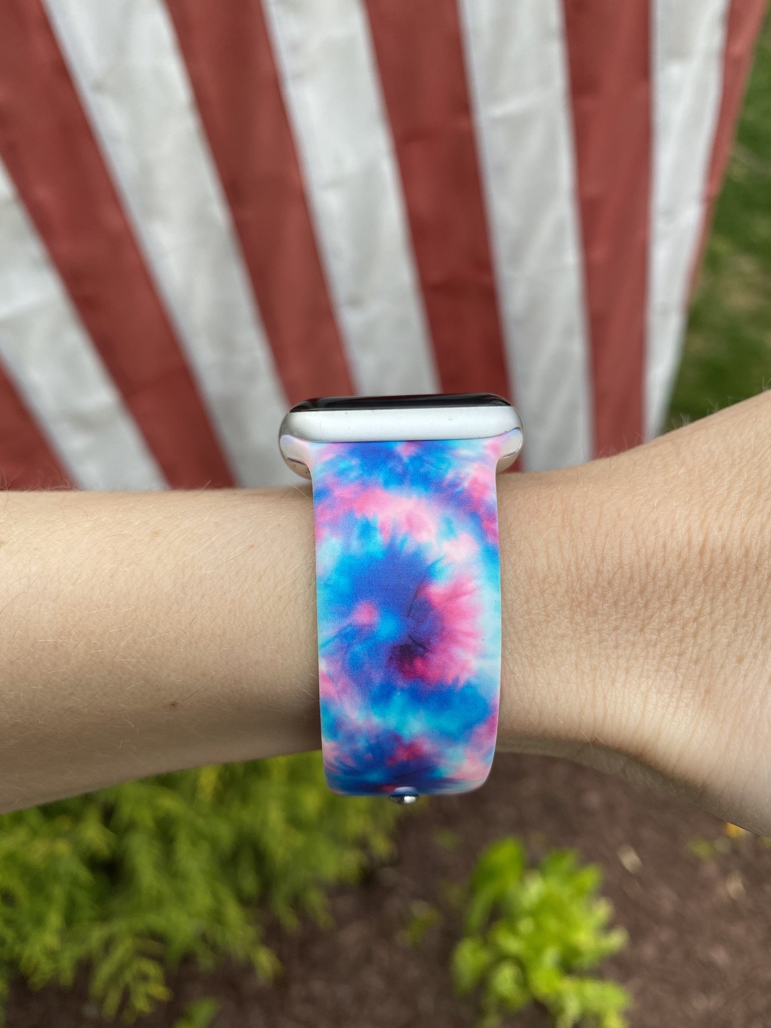 Pink, Purple & Blue Tie Dye Silicone Band for Apple Watch