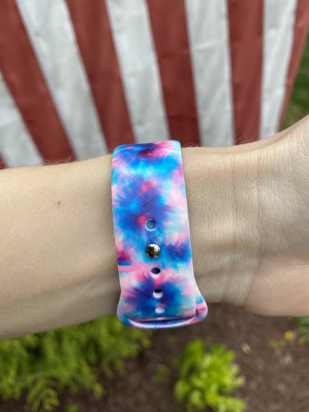 Pink, Purple & Blue Tie Dye Silicone Band for Apple Watch