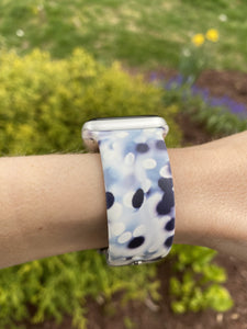 Navy and White Dots Silicone Band for Apple Watch