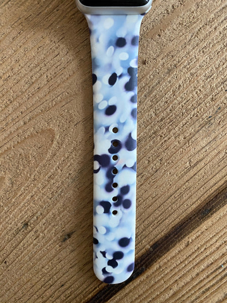 Navy and White Dots Silicone Band for Apple Watch