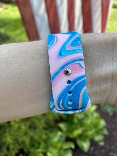 Marble Pastel Swirl Silicone Band for Apple Watch