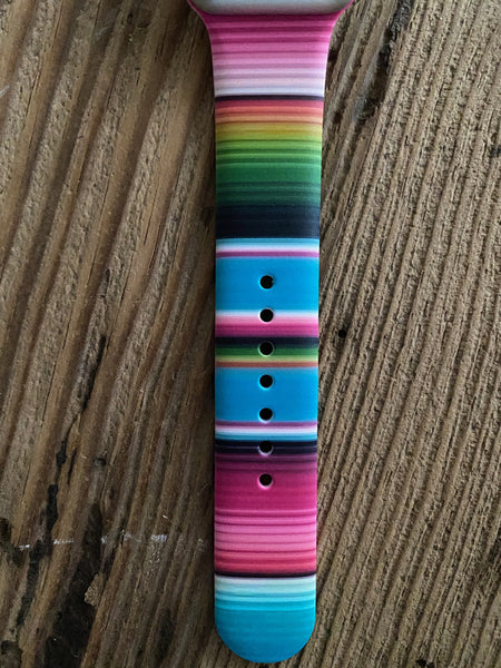 Gradient Serape Stripe Silicone Band for Apple Watch