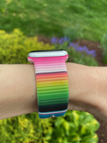 Gradient Serape Stripe Silicone Band for Apple Watch