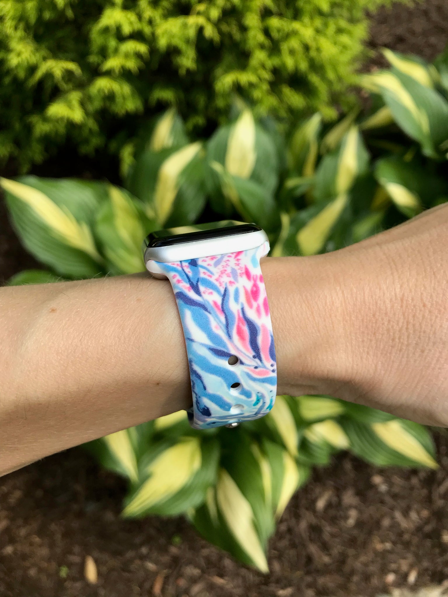 Coral Swirl Silicone Band for Apple Watch
