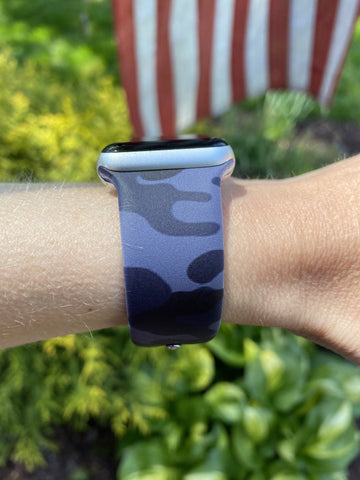 Black & Gray Camo Silicone Band for Apple Watch