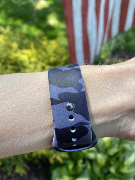 Black & Gray Camo Silicone Band for Apple Watch