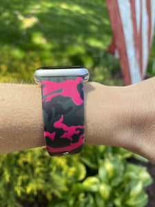 Pink & Green Camo Silicone Band for Apple Watch
