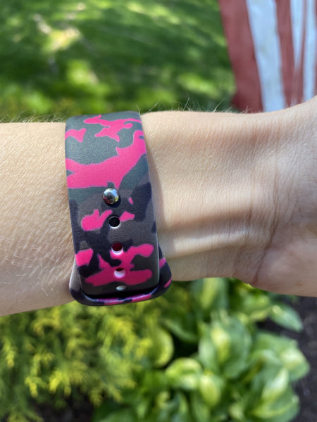 Pink & Green Camo Silicone Band for Apple Watch