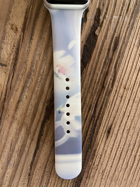 White Flower Silicone Band for Apple Watch