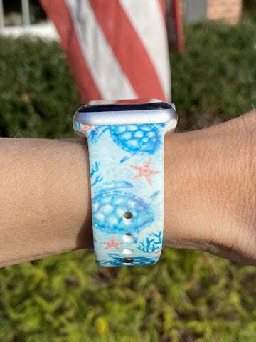 Blue Turtle Silicone Band for Apple Watch
