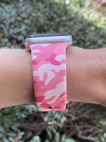 Pink Camo Silicone Band for Apple Watch