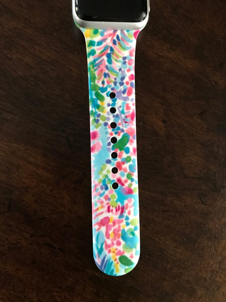 Water Flowers Silicone Band for Apple Watch