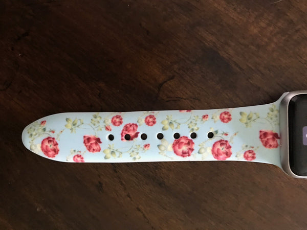 Aqua Flower Silicone Band for Apple Watch