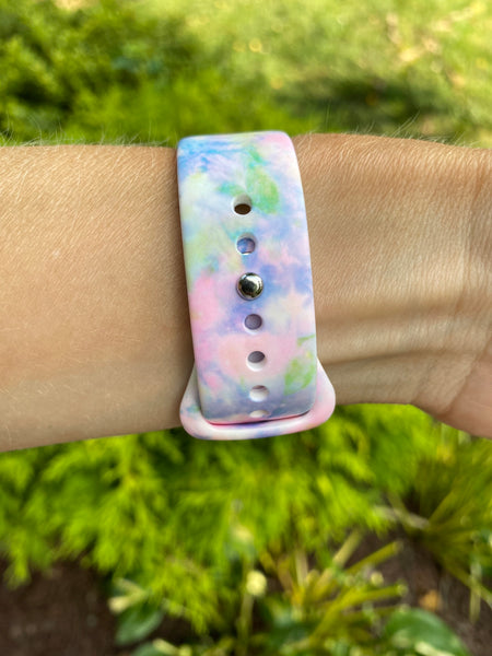 Cotton Candy Tie Dye Silicone Band for Fitbit Versa