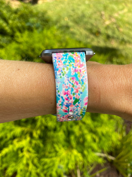 Watercolors Floral Silicone Band for Fitbit Versa