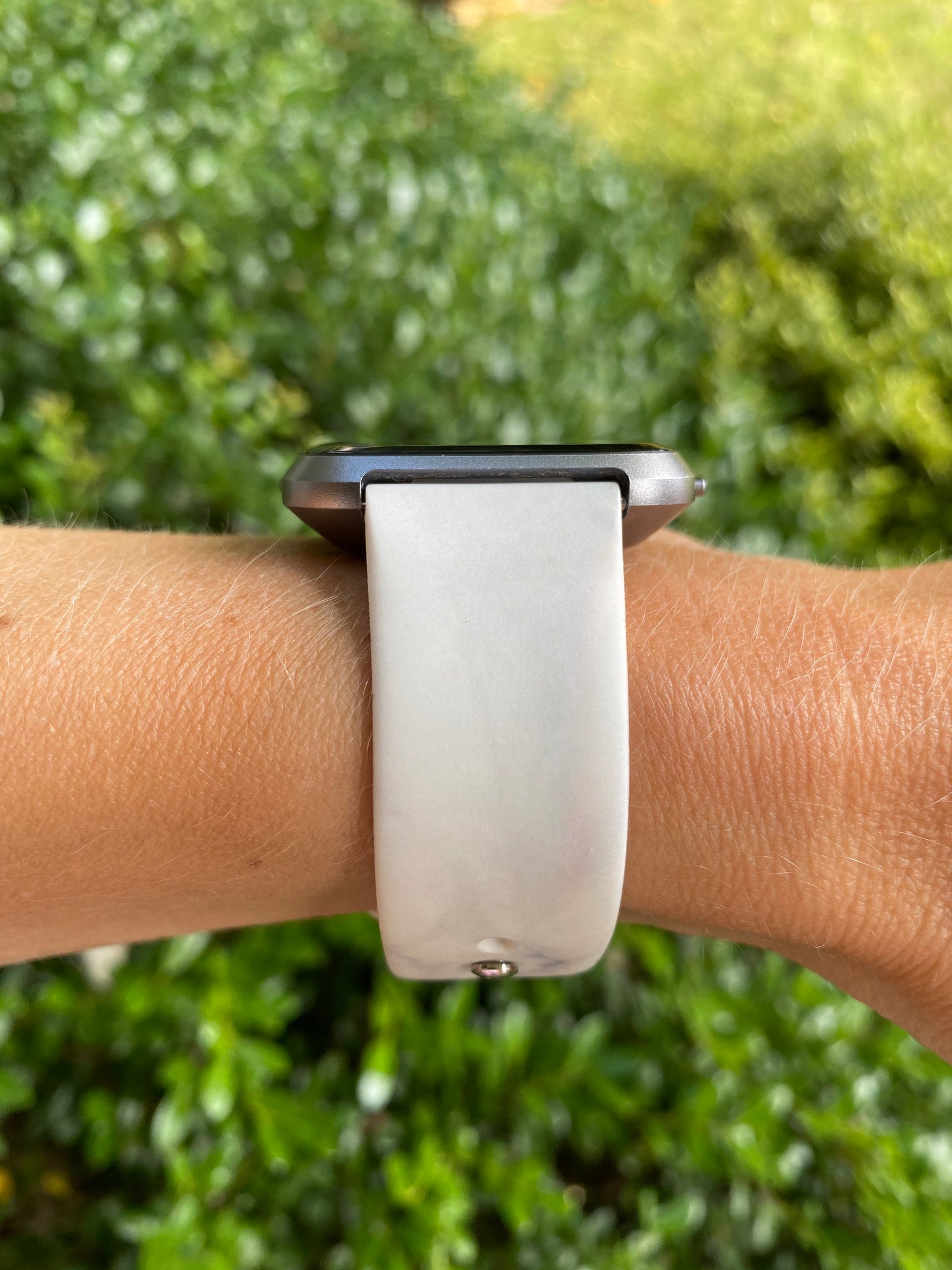 Gray Carrara Marble Silicone Band for Fitbit Versa