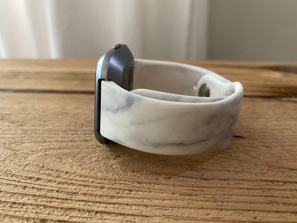 Gray Carrara Marble Silicone Band for Fitbit Versa