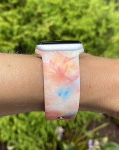 Peach Tie Dye Silicone Band for Apple Watch