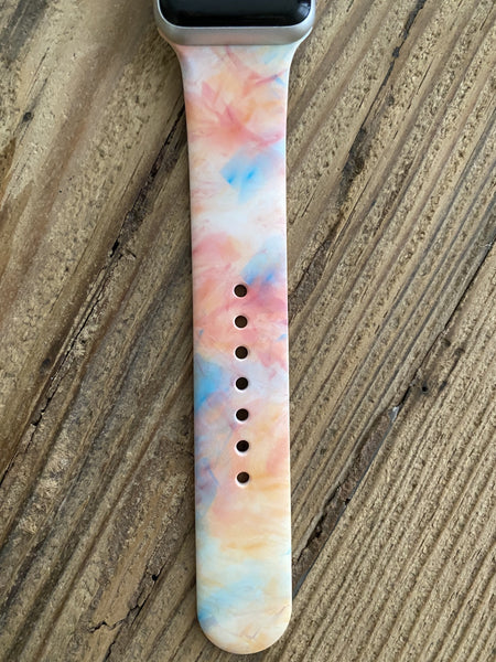 Peach Tie Dye Silicone Band for Apple Watch