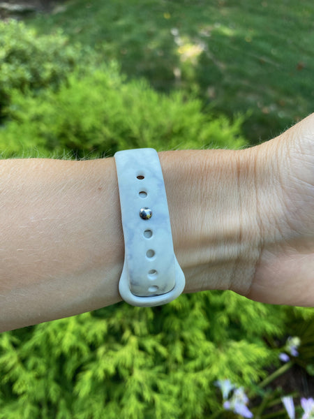 Gray and White Marble Slim Band for Apple Watch
