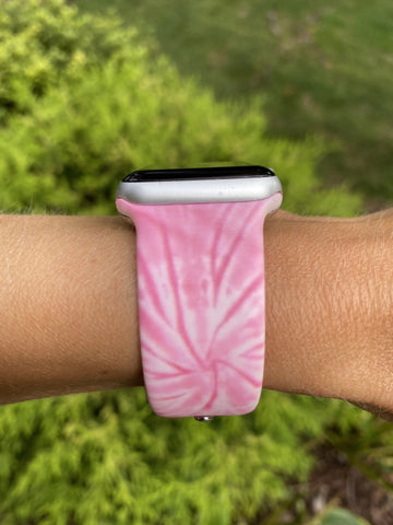 Pink Tie Dye Silicone Band for Apple Watch