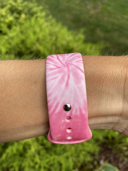 Pink Tie Dye Silicone Band for Apple Watch