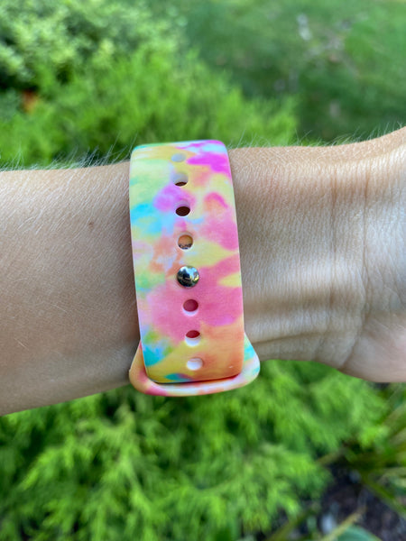 Neon Tie Dye Silicone Band for Fitbit Versa