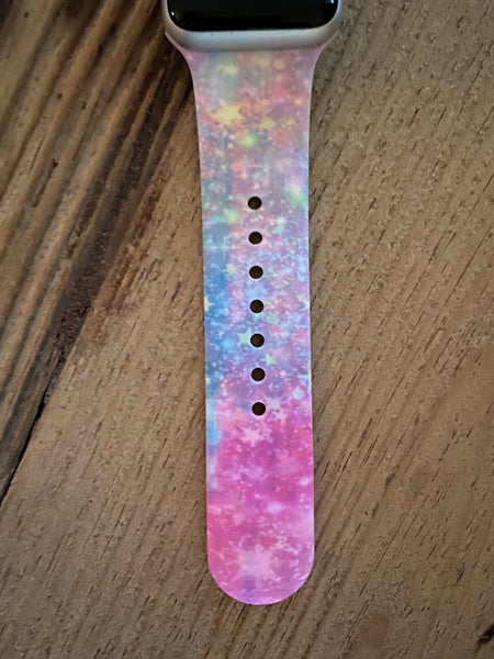 Stars Faux Glitter Silicone Band for Apple Watch