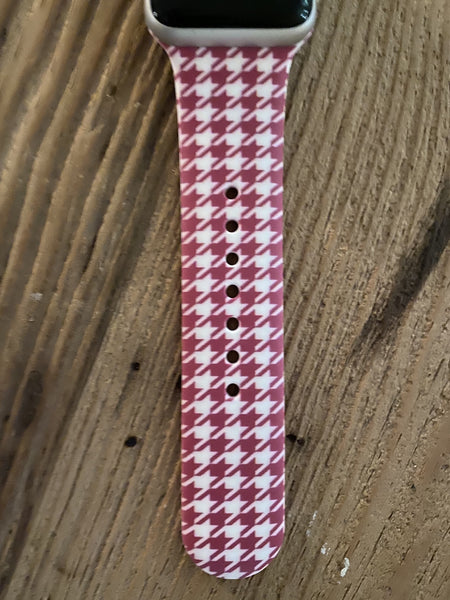 Red Houndstooth Silicone Band for Apple Watch