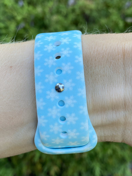 Light Blue Snowflake Silicone Band for Apple Watch