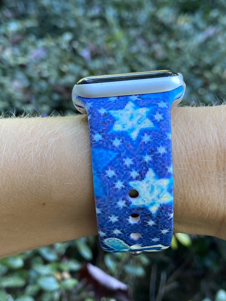 Hanukkah Blue Silicone Band for Apple Watch