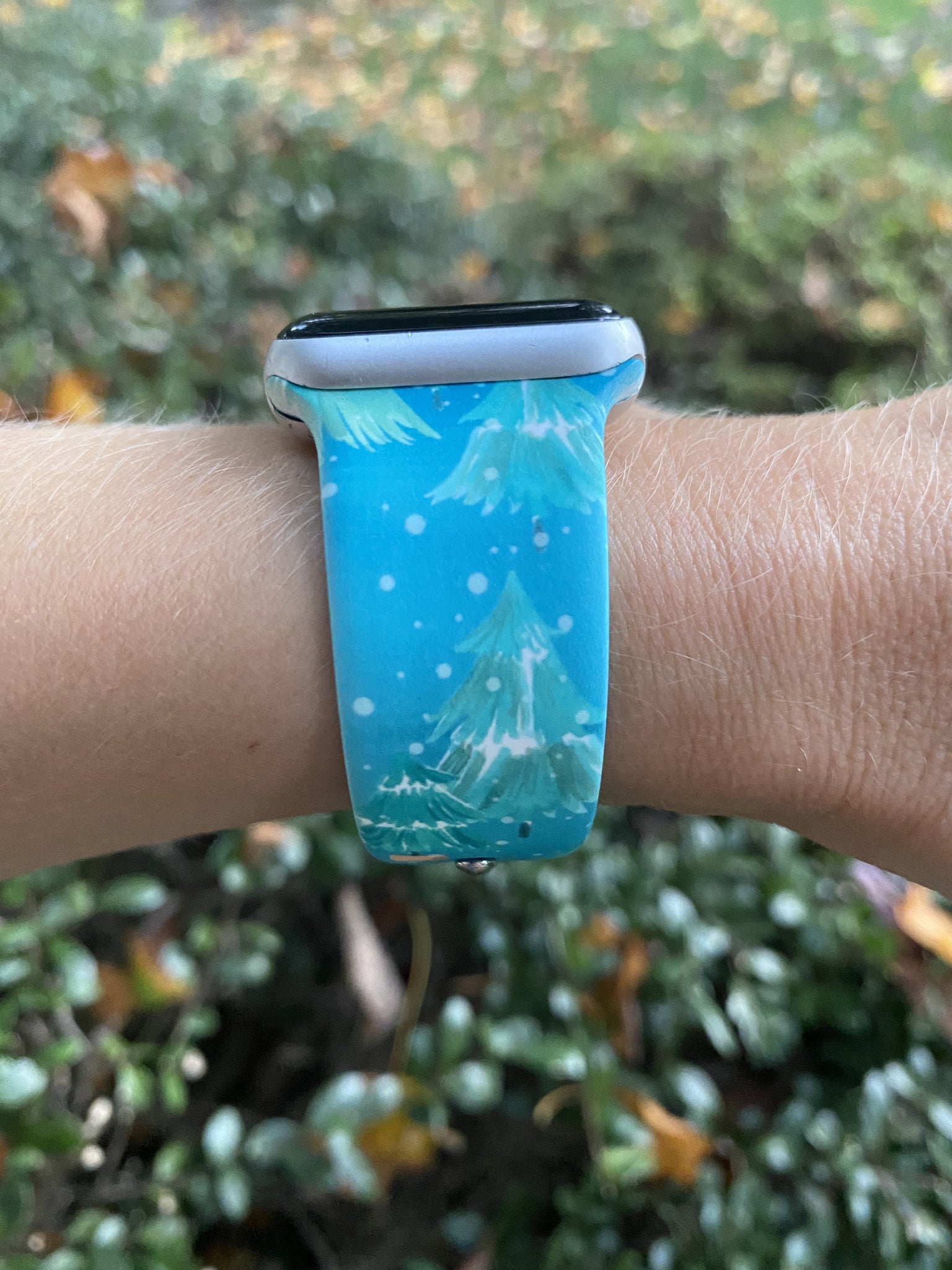 Whimsical Christmas Trees Silicone Band for Apple Watch