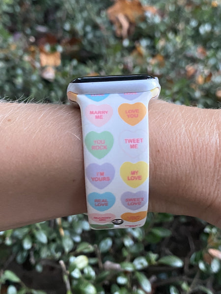 Candy Conversation Hearts Silicone Band for Apple Watch
