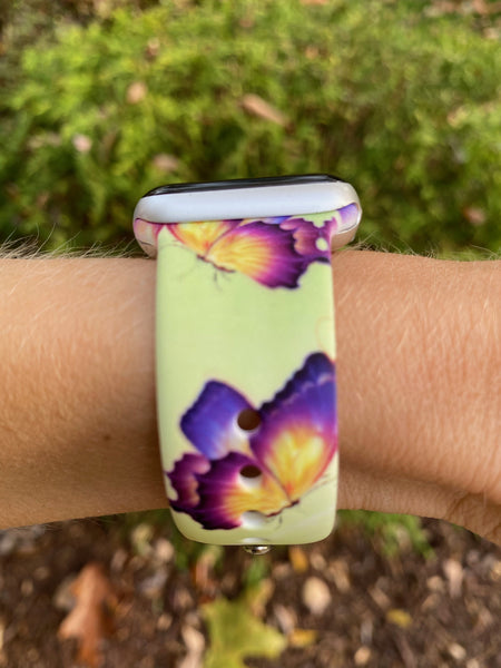 Purple Butterfly Silicone Band for Apple Watch