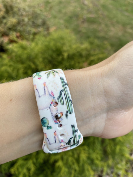 Cactus with Llama Silicone Band for Apple Watch