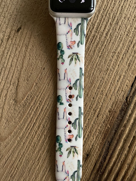 Cactus with Llama Silicone Band for Apple Watch
